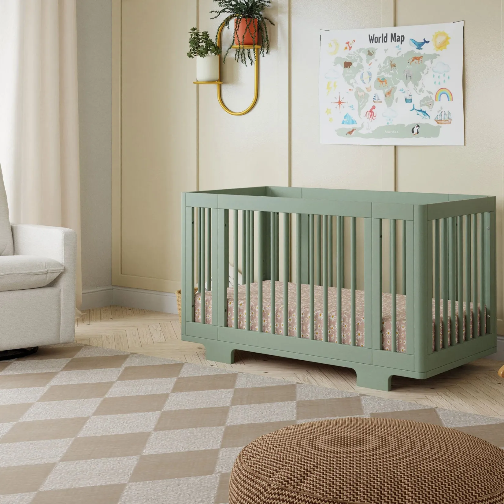 Cribs & Mattresses|Cribs & Mattresses>Babyletto Yuzu 8-in-1 Convertible Crib - Sage
