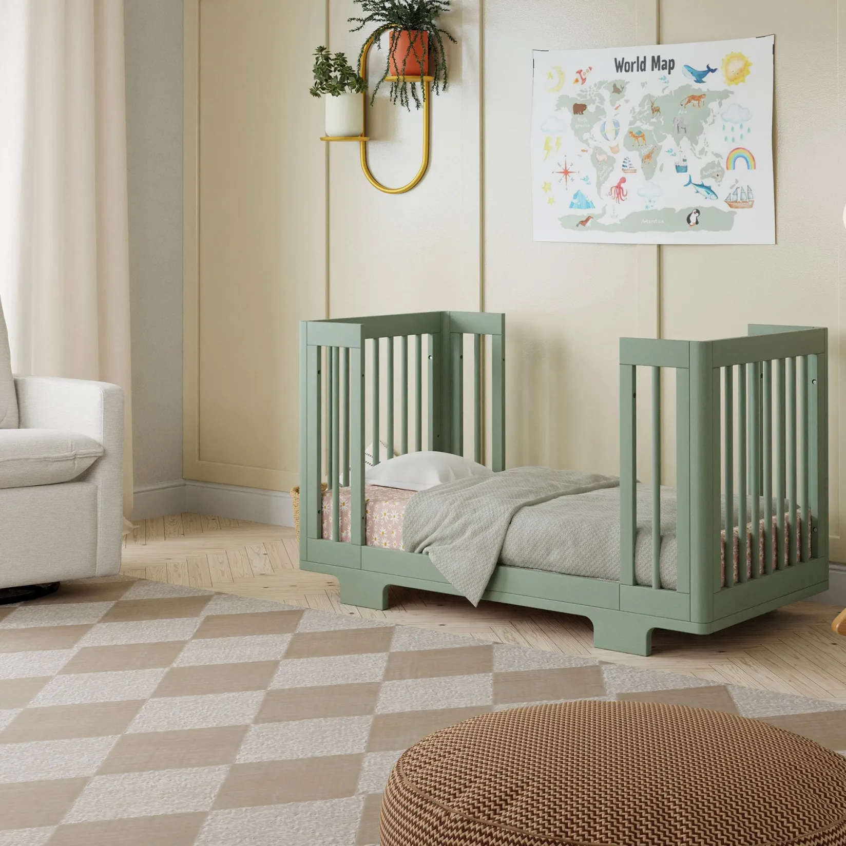 Cribs & Mattresses|Cribs & Mattresses>Babyletto Yuzu 8-in-1 Convertible Crib - Sage