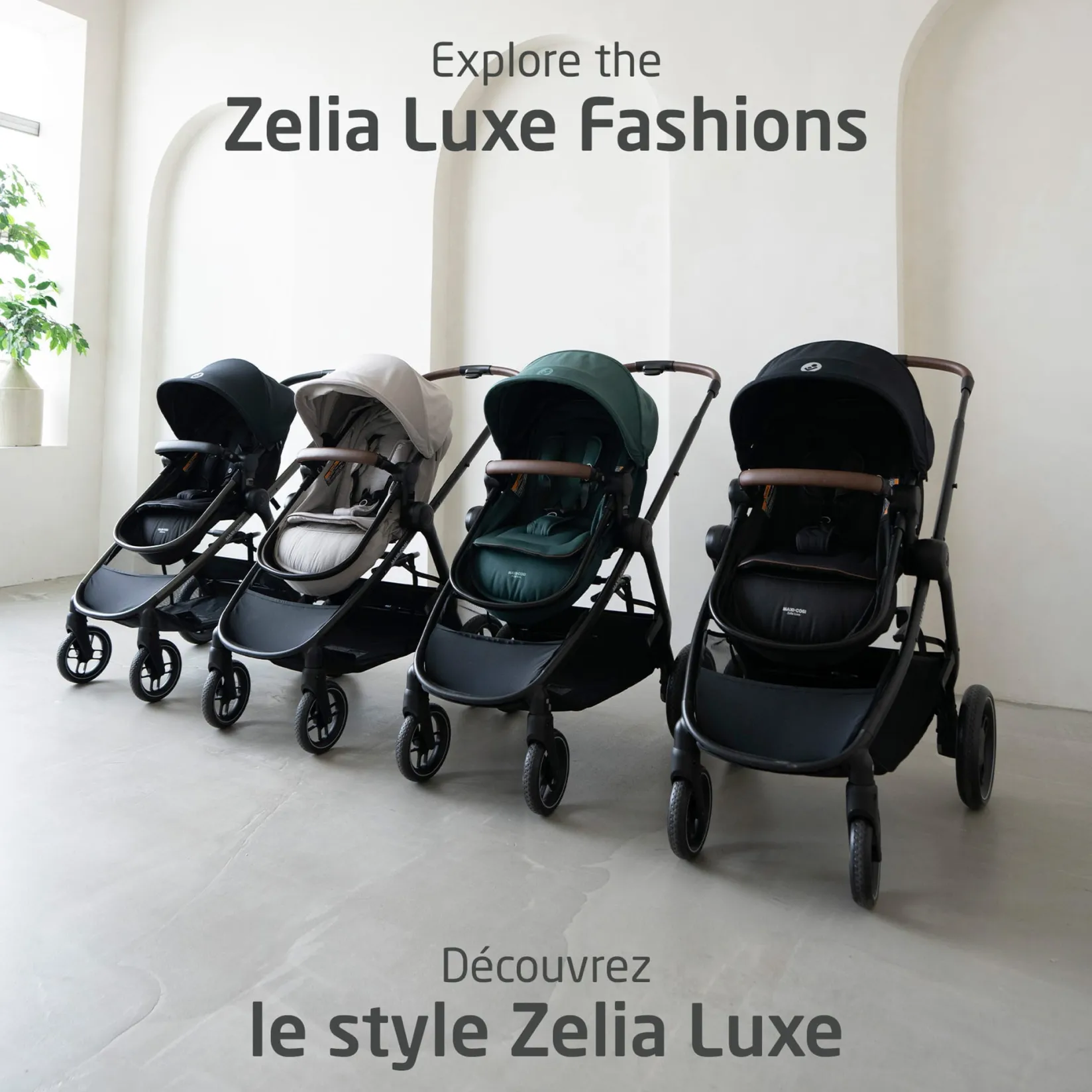 Strollers|Strollers & Trailers>Maxi-cosi Zelia Luxe 5-in-1 Modular Travel System - Essential Green