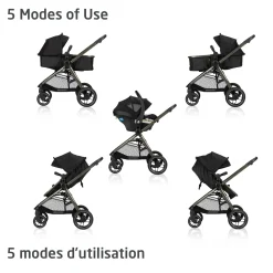 Zelia Luxe 5-in-1 Modular Travel System - New Hope Black Kids Strollers|Strollers & Trailers
