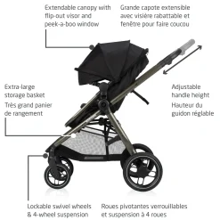 Zelia Luxe 5-in-1 Modular Travel System - New Hope Black Kids Strollers|Strollers & Trailers