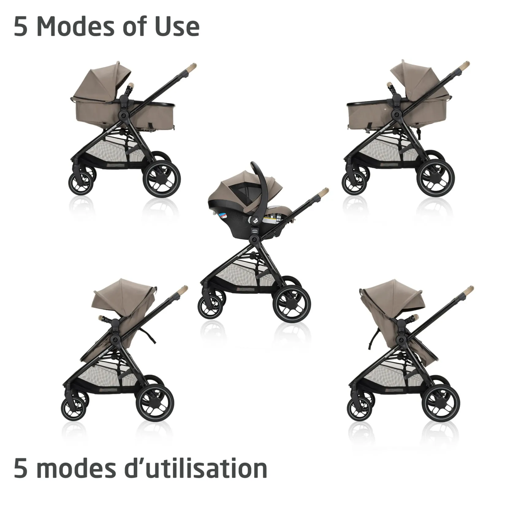 New Zelia Luxe 5-in-1 Modular Travel System - Truffle Kids Strollers|Strollers & Trailers